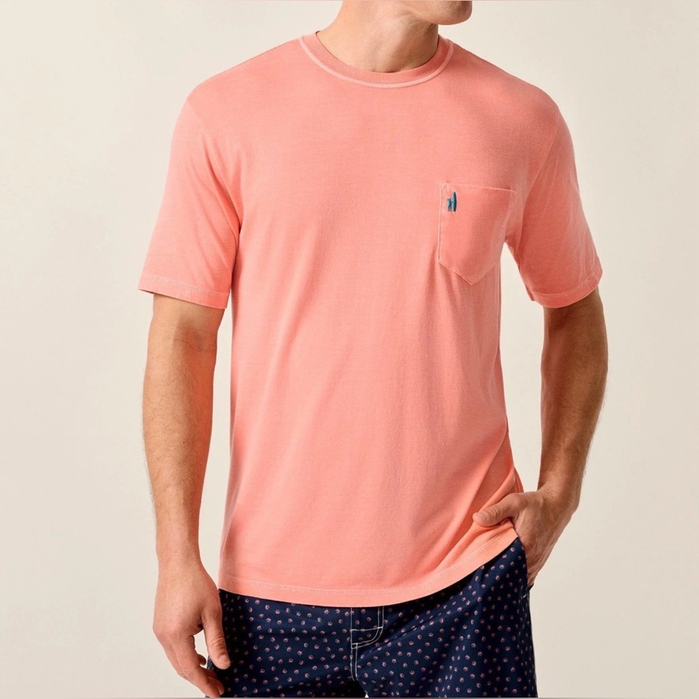 Men's Crew Neck T-Shirt faconable t shirt orange XL one pocket short sleeves